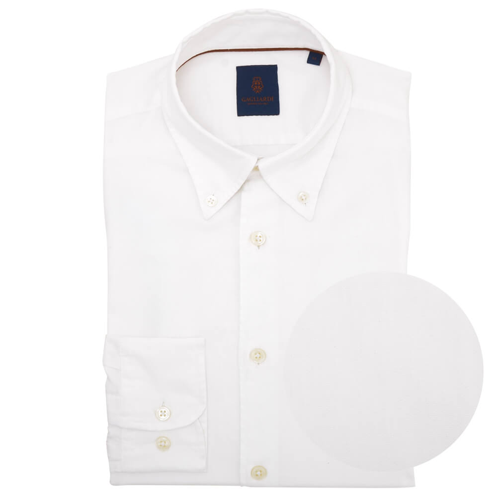 white slim fit button down collar shirt
