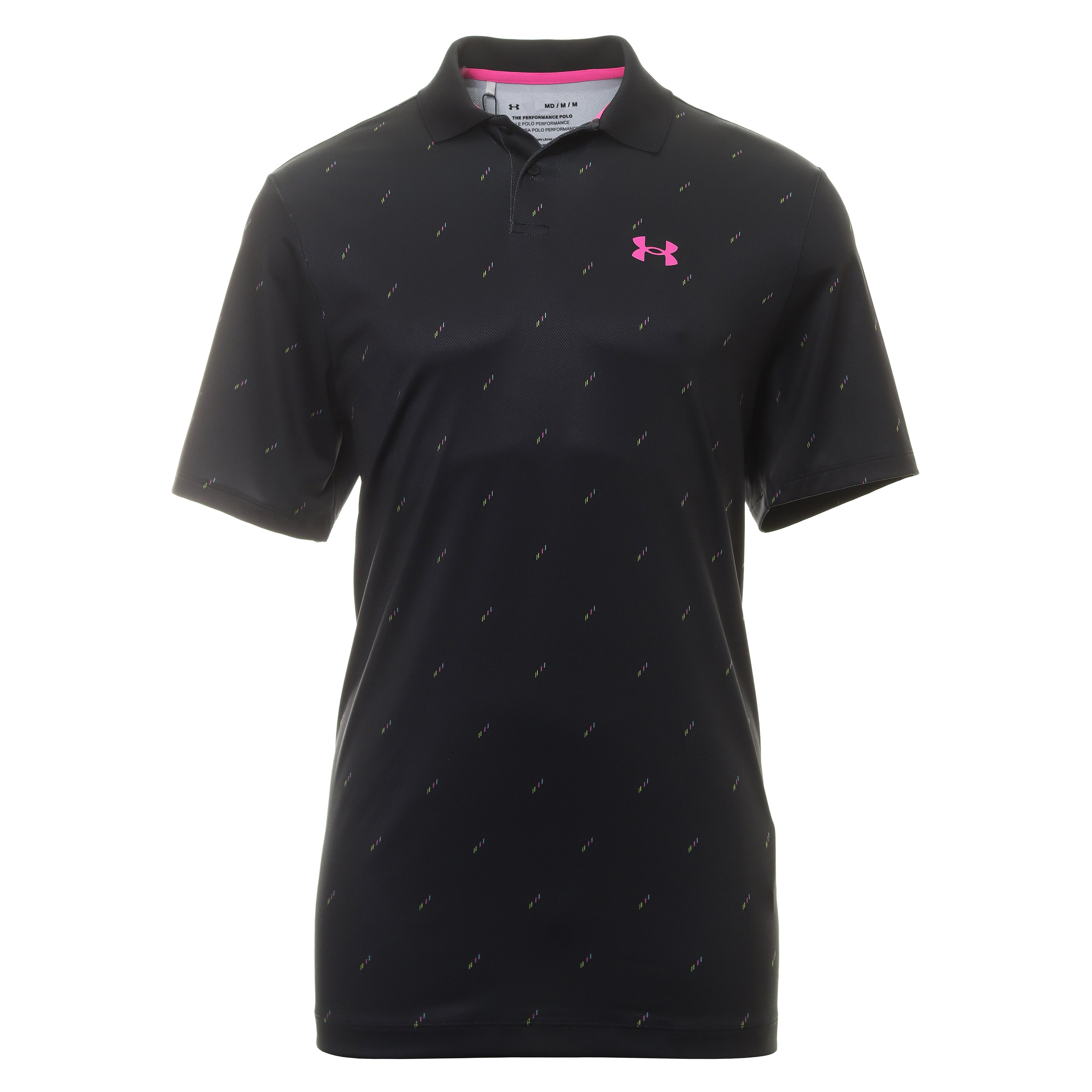 Under Armour Golf Performance 3.0 Dueces Shirt Black Still Rebel Pink 001 | Function18