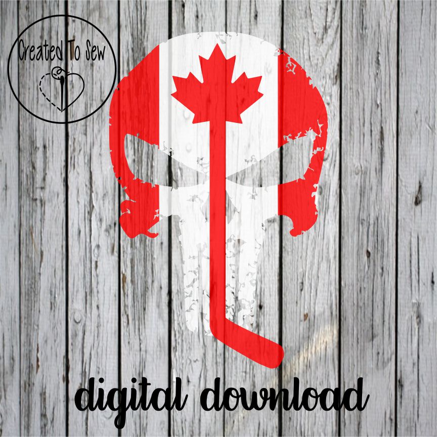 Canadian Punisher Hockey Svg File Created To Sew