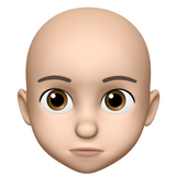 Bald headed animojie with inverted triangle face shape 