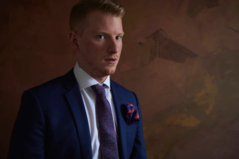 Luxury Blue Silk Necktie for Men Made in Canada | Nathon Kong