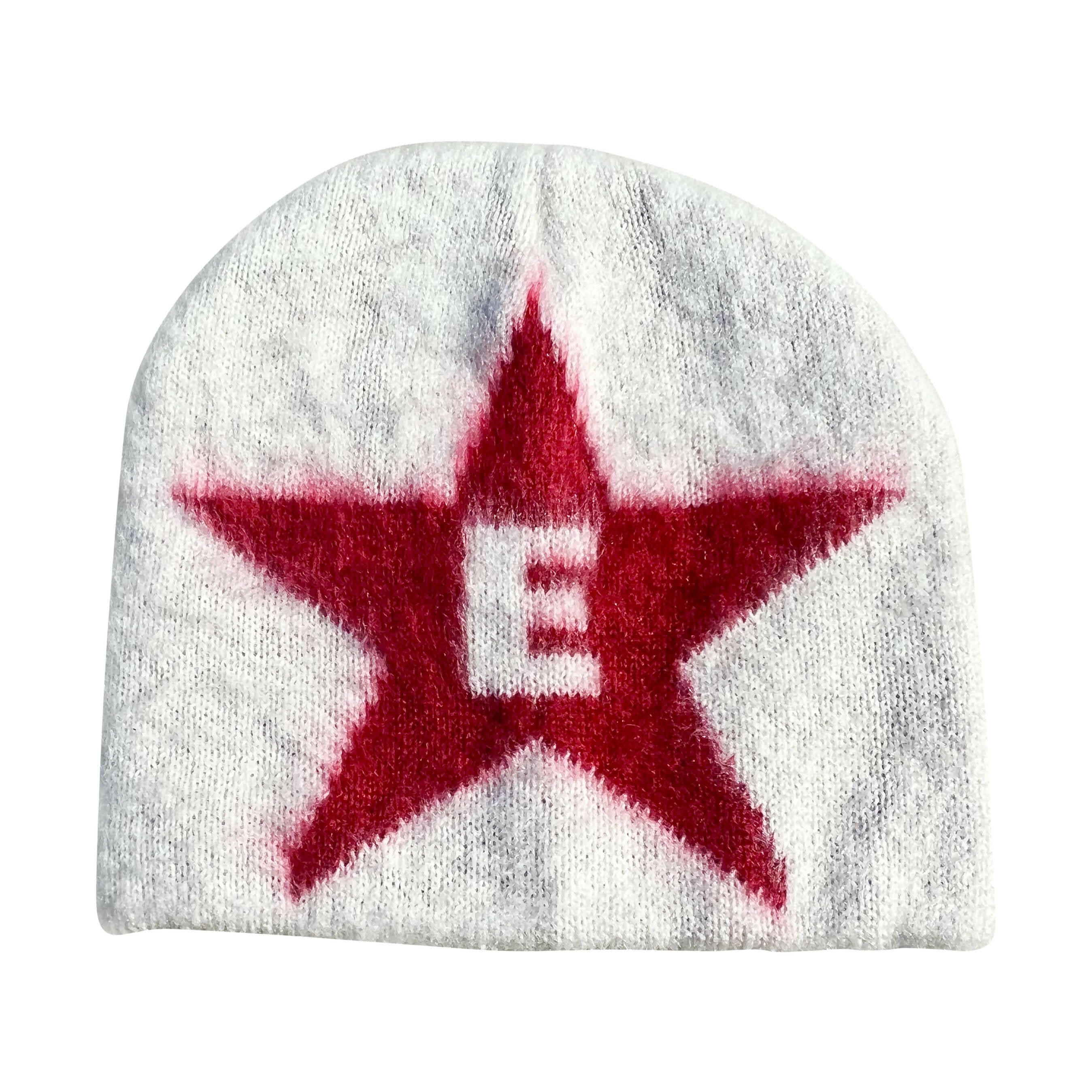 Mohair logo beanie (white/red) – Lowheads
