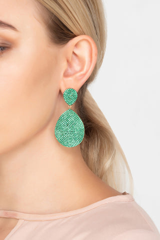 michelle keegan wears latelita large green earrings on dubai hen do