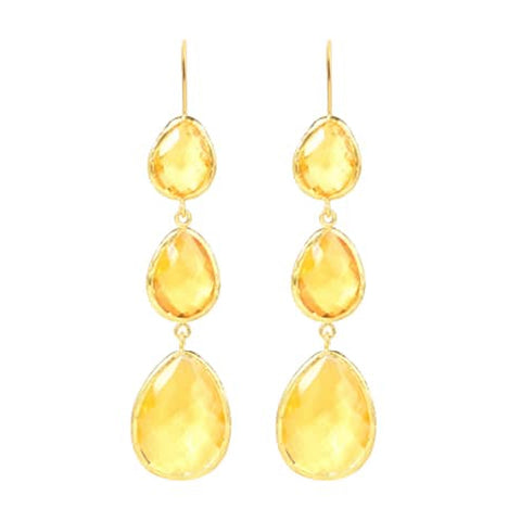 citrine triple drop earring as seen in metro trends 2016