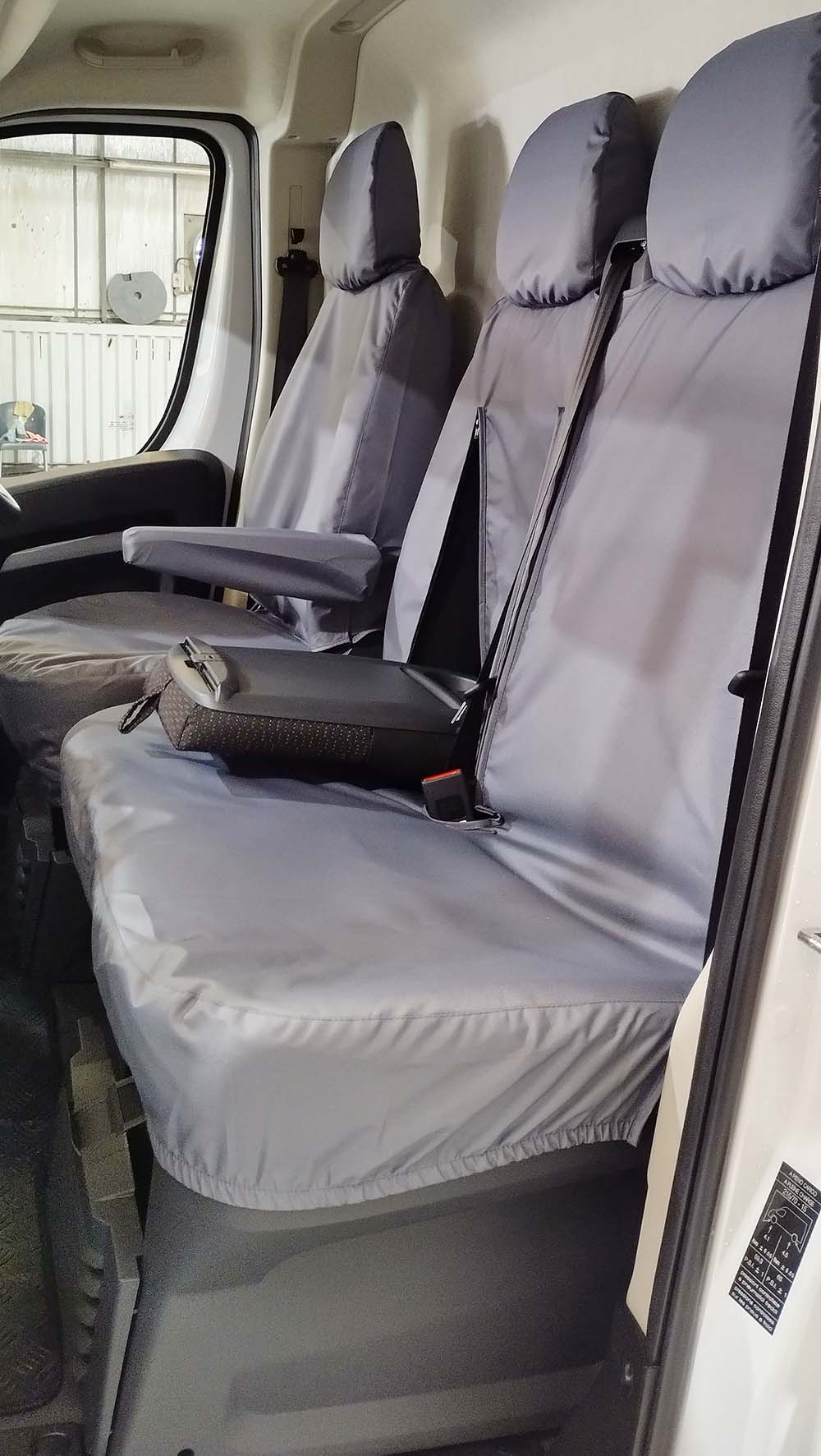 BLACK 380 381 CITROEN RELAY 2020 ON TAILORED FRONT & REAR SEAT COVERS 