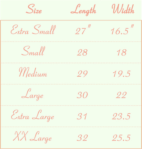 Mens Rug Addict Sizing Chart