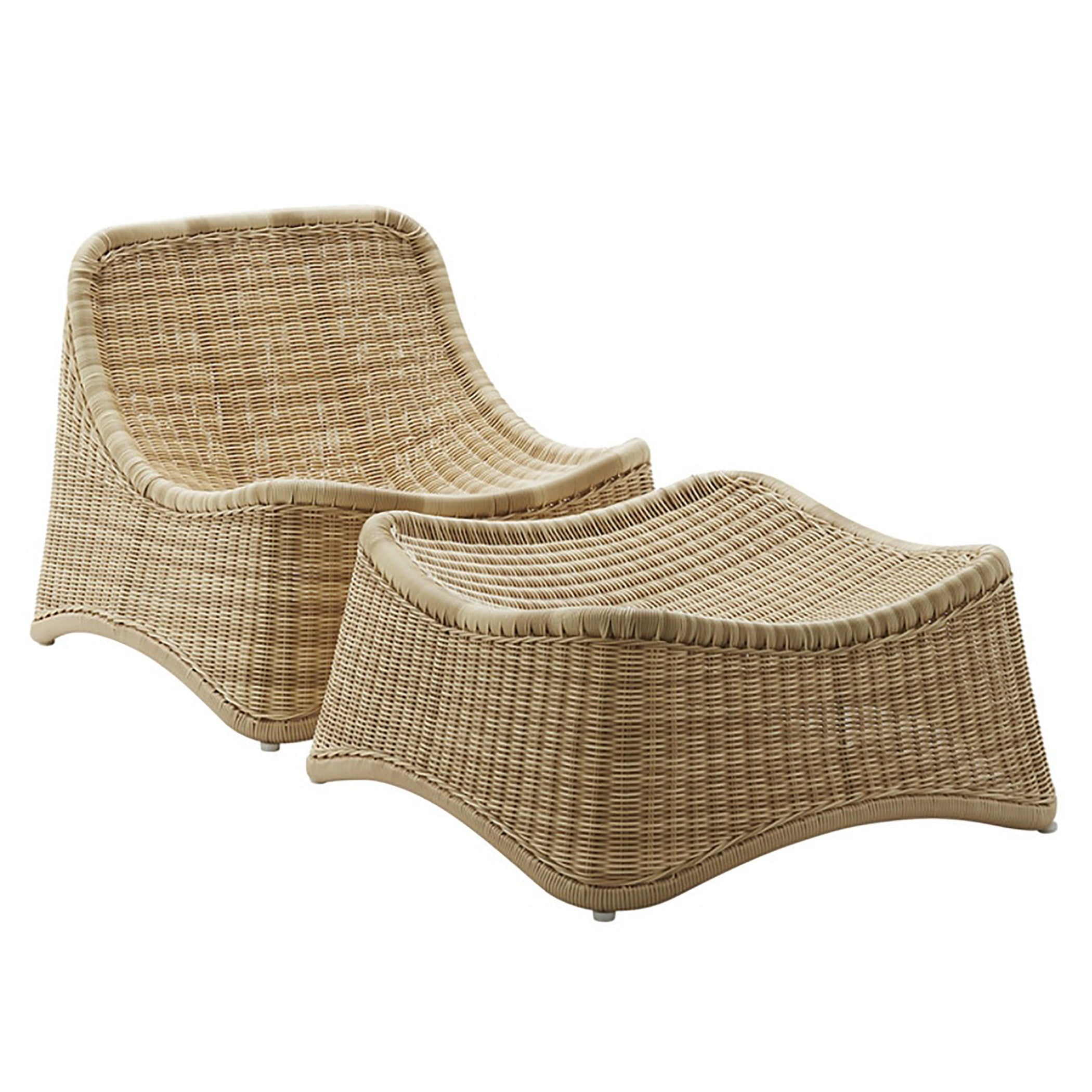 garden lounge chair and footstool