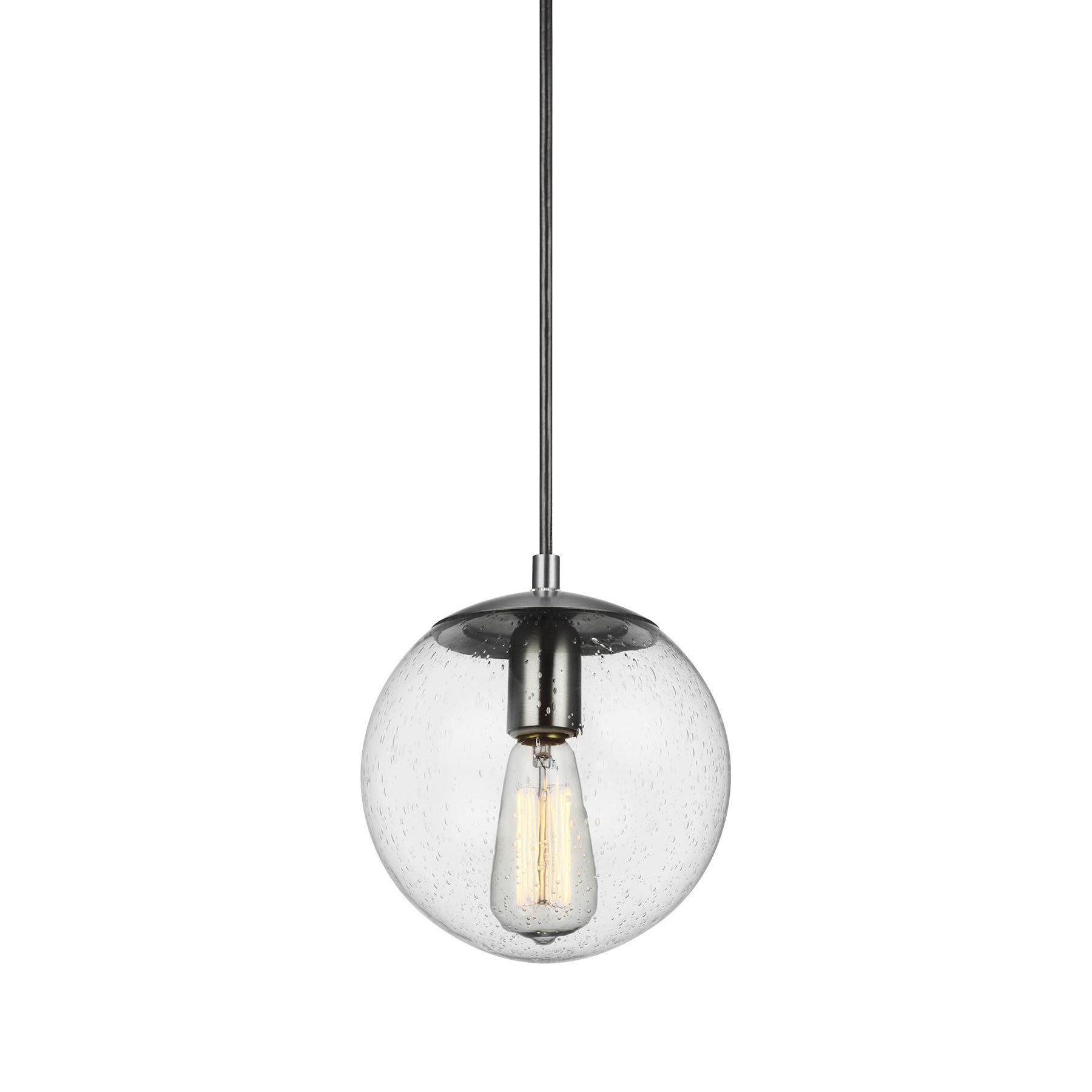 seeded glass globe pendant light