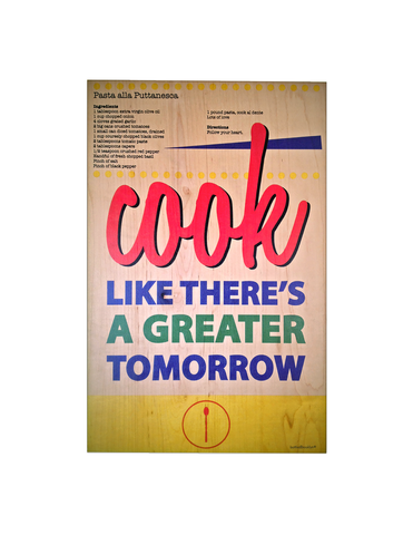 Cook Print on Wood - bottledBrooklyn | New York City Design Co. 