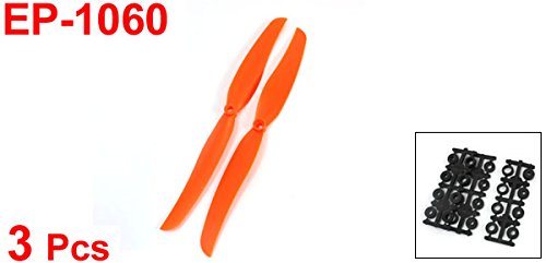 uxcell 3pcs Orange RC Airplane Helicopter Motor EP-6035 Propeller Prop Set 