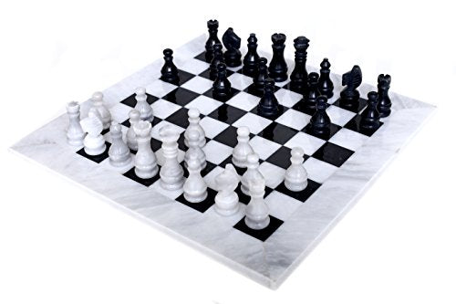 RADICALn Handmade Black and white Marble Two Players Full Chess Game !!! 
