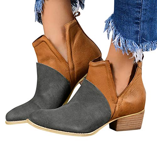Womens Comfort Buckle Strap Round Toe Martin Boots Lace Up Mid Block Heel Platform Ankle Booties 