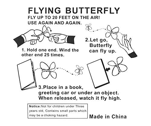 FLUTTERING BUTTERFLY PAPER FLYING TOY GIRLS BOYS GIFT BIRTHDAY PARTY BAG FILLER 