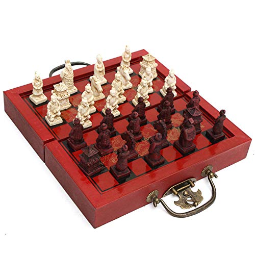 32 pieces chess,CHINESE Terracota Warrior,wood box set Qin Dynasty Army  game 