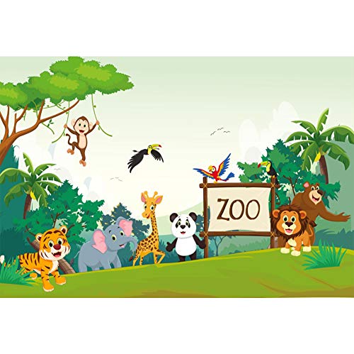 DORCEV Cartoon Zoo Backdrop Jungle Safari Party Cartoon Zoo Theme Kids –  ToysCentral - Europe