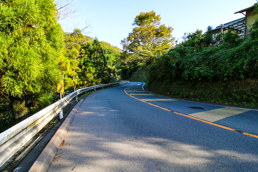 Perfect cycling roads in the northwestern hills of Kyoto.