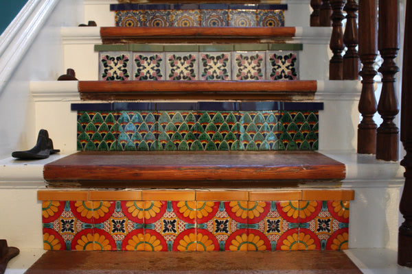 A close up of Suna's tiled stairs. 