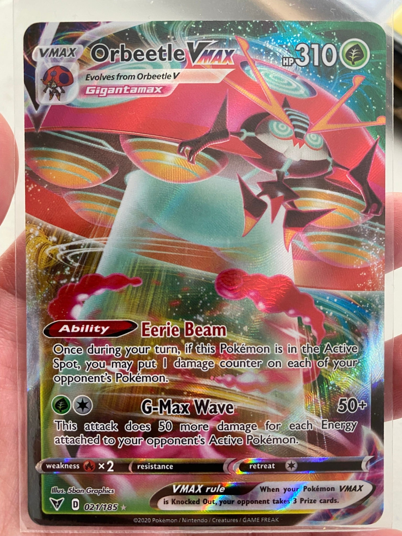 Details about   Pokemon Orbeetle VMAX 021/185 Full Art Holo Card Vivid Voltage PACK FRESH NM/M 