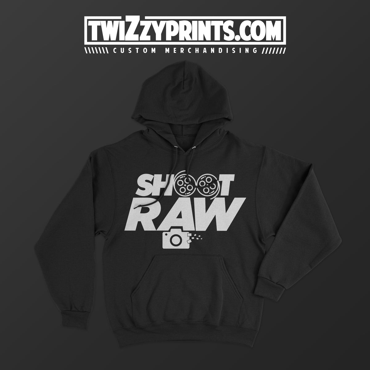 black raw hoodie