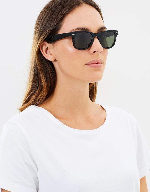Unisex Black Square Wayfarer Sunglasses 