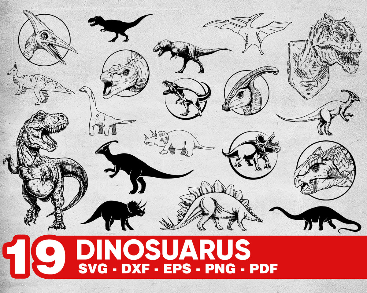 Dinosaur Silhouette SVG Files for Cricut or Silhouette Cute Baby Dinos