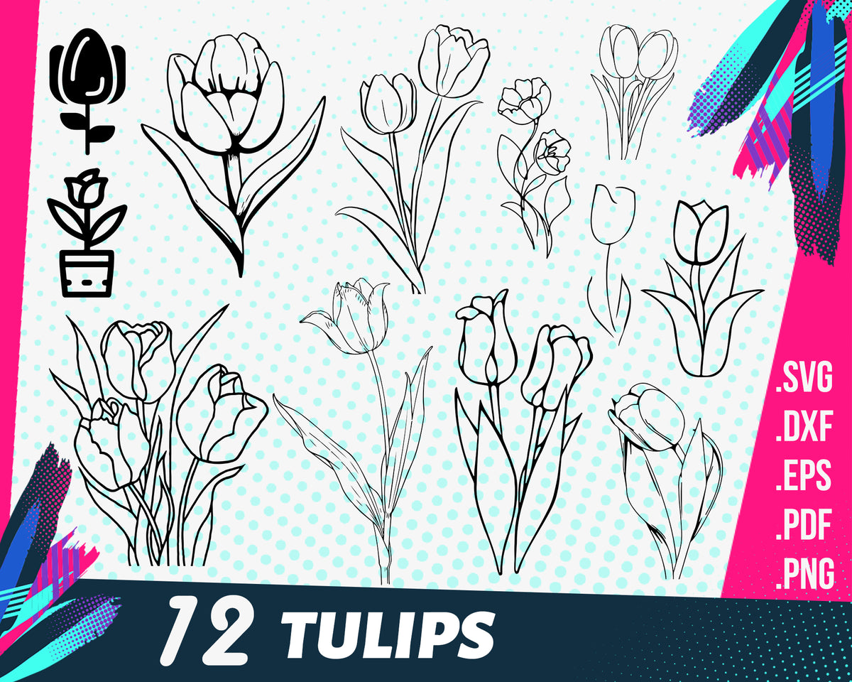 TULIPS SVG, tulip svg, flower svg, spring svg, tulip, flowers svg, tul