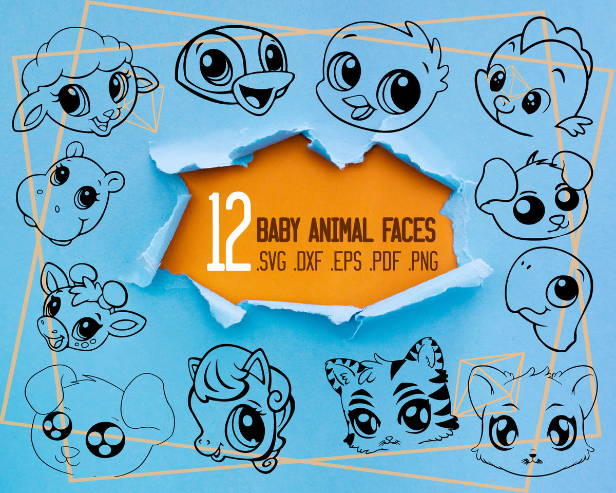 Download Baby Animal Faces Svg Baby Animal Faces Safari Animals Jungle Safar Clipartic PSD Mockup Templates