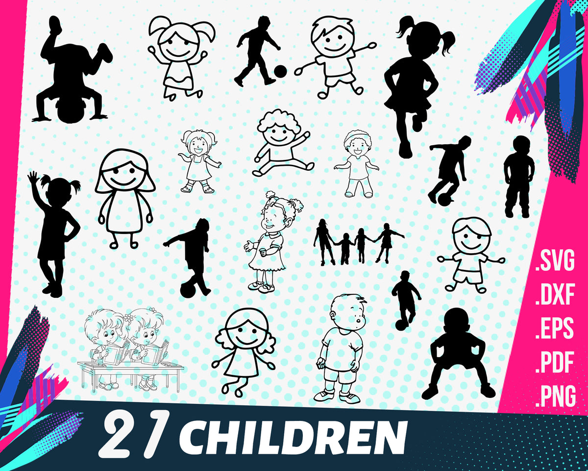 CHILDREN SVG, child svg, baby svg, kids svg, children silhouette, chil