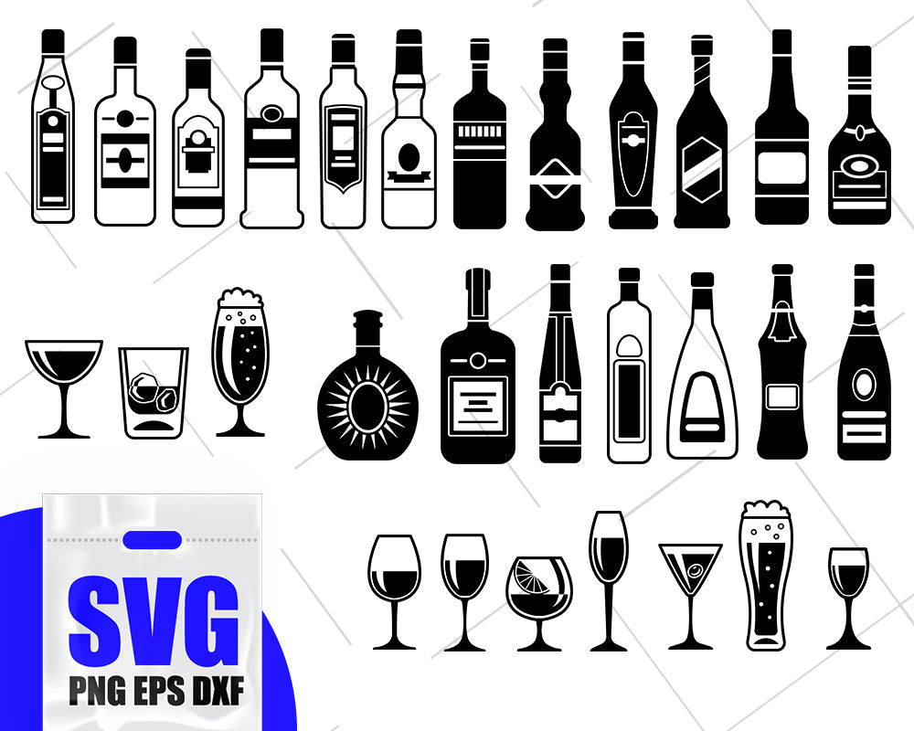 Alcohol Bottle Silhouette svg.