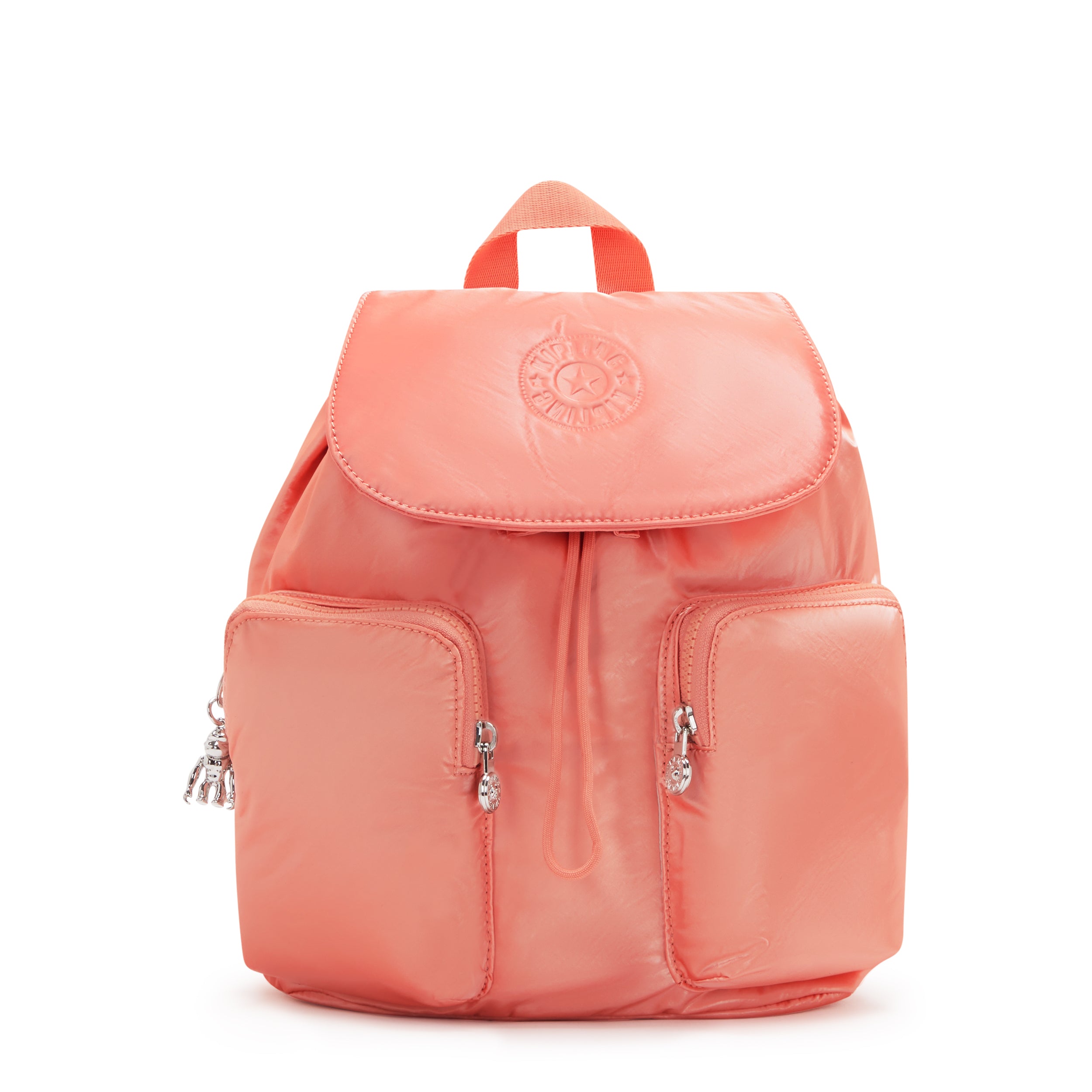 

KIPLING Small Drawstring Backpack with Front Pockets Female Peach Glam Anto S