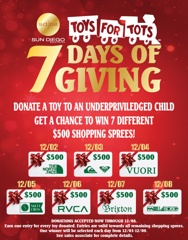 Sun Diego 7 Days Of Giving Toy Drive