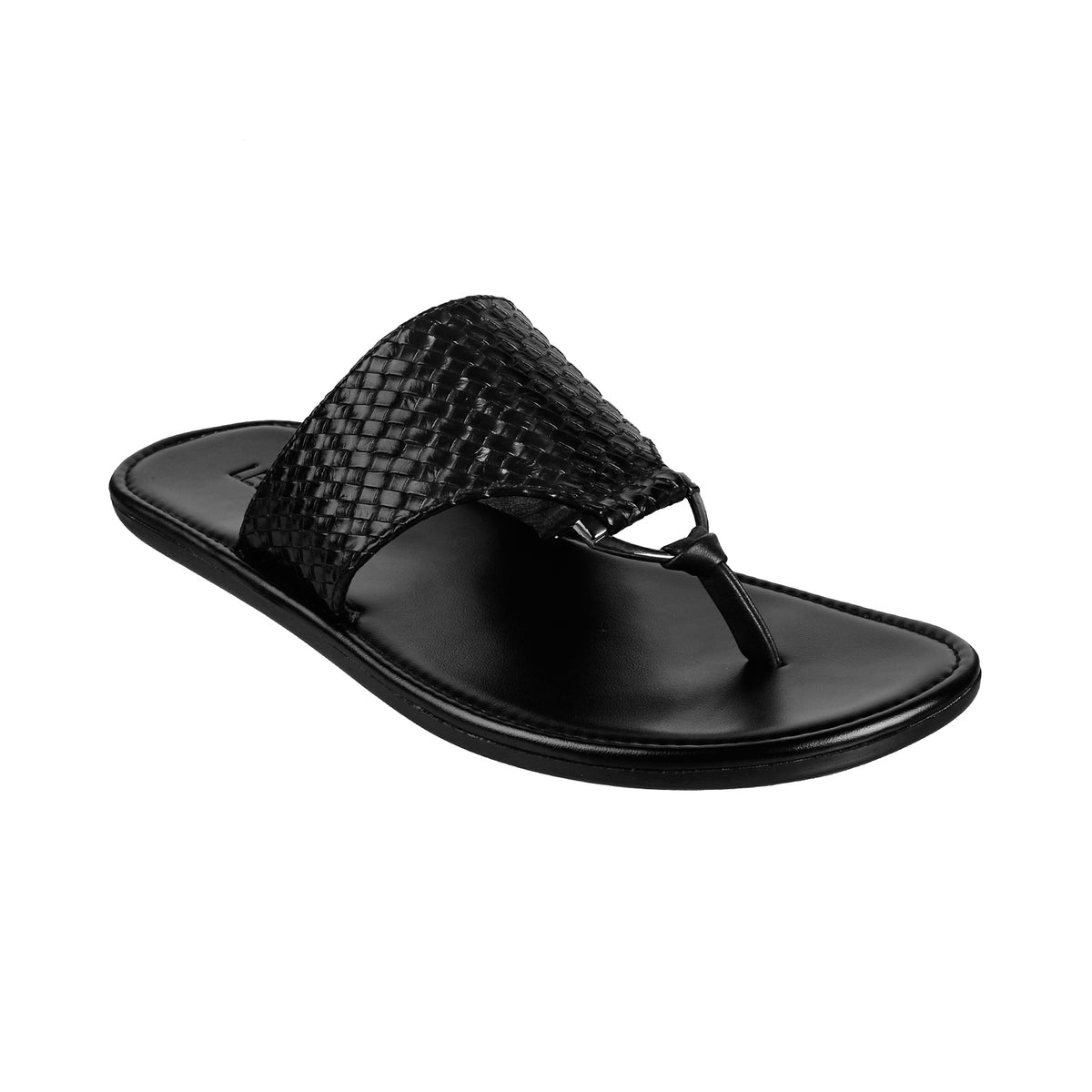 Ledero black flip flops for men | Buy 