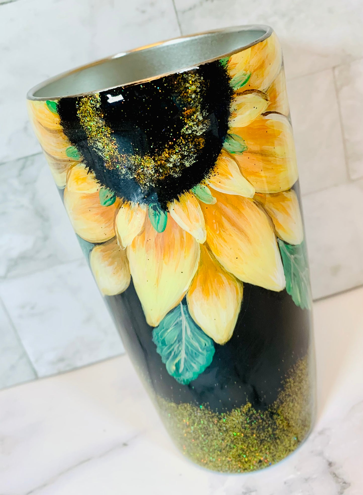Sunflower Tumbler With 2 Coasters - MixMatched Creations