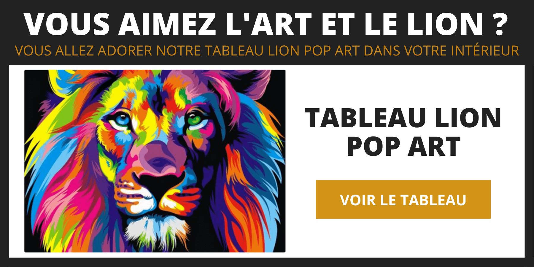 Tableau lion pop art.