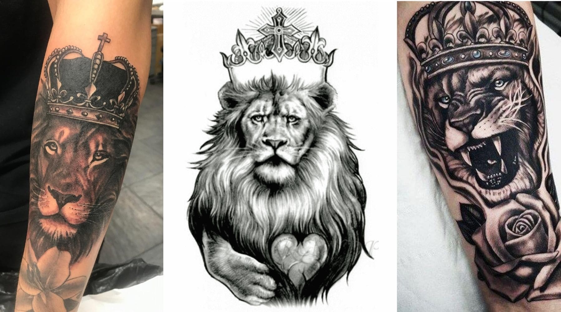 Tatouage lion couronne.