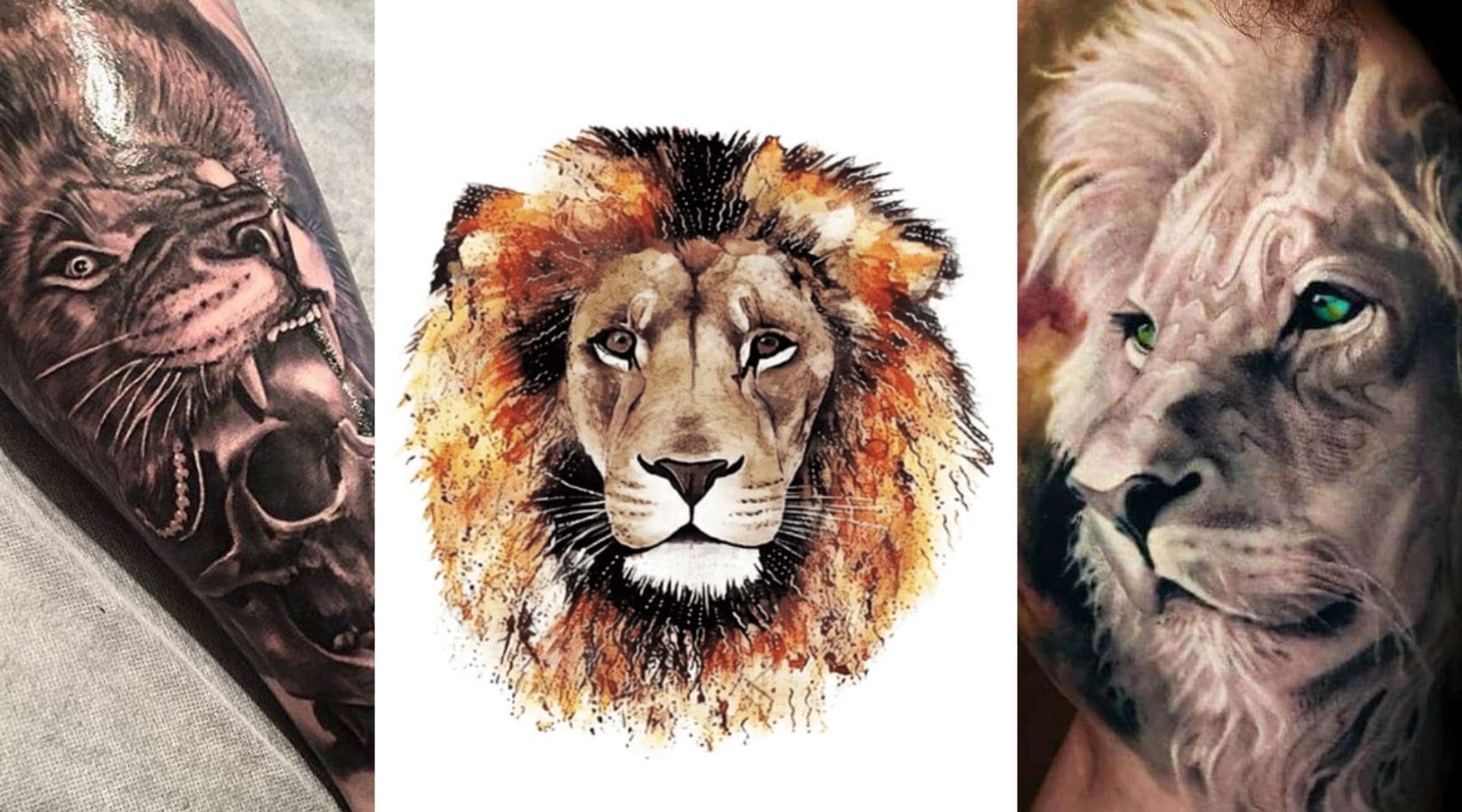 Tatouage tête de lion.