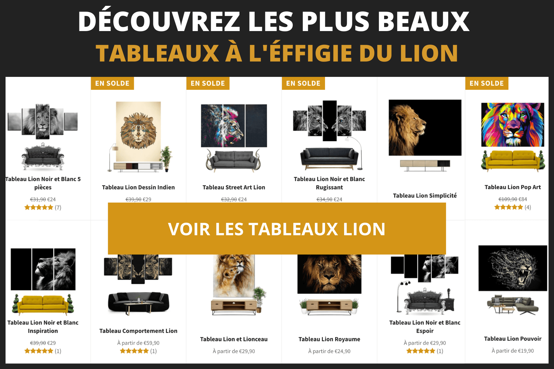 Tableaux de lion.