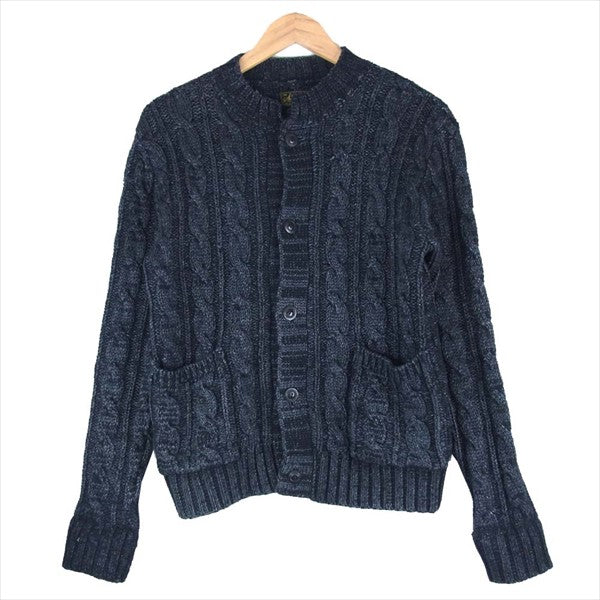 Stevenson Overall Co. スティーブンソンオーバーオール CC1-BI Indigo Cable Knitted Cardigan  ケーブルニット カーディガン チャコール系 S【中古】