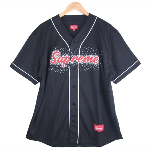 Supreme シュプリーム 20SS Rhinestone Baseball Jersey ラインストーン ベースボール ジャージ Tシャツ  ブラック系 XL【新古品】【未使用】【中古】