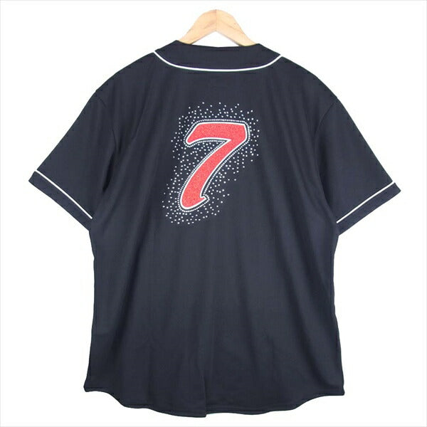 Supreme シュプリーム 20SS Rhinestone Baseball Jersey ラインストーン ベースボール ジャージ Tシャツ  ブラック系 XL【新古品】【未使用】【中古】