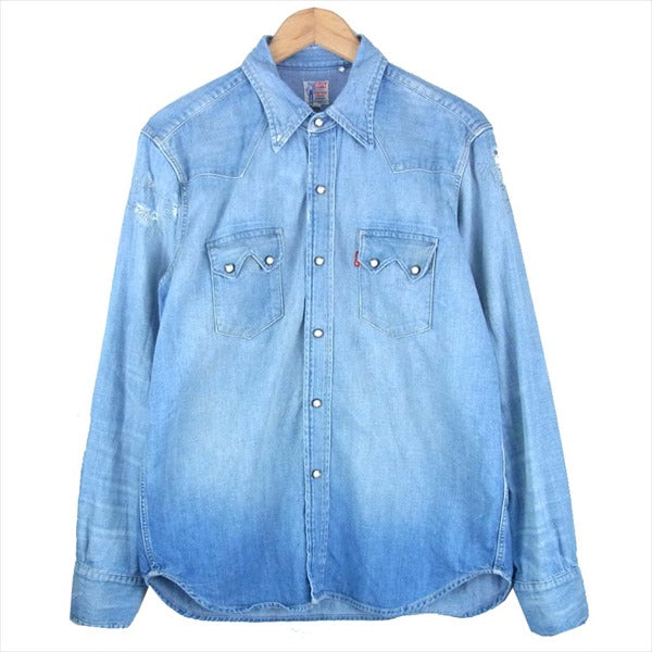 Levi's リーバイス PC9-07205-0036 復刻 サドルマン ウエスタン デニムシャツ 長袖シャツ インディゴブルー系 M【中古】