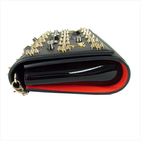 Christian Louboutin クリスチャンルブタン 1175018 Paloma Clutch パロマ チェーンウォレット クラッチ  ショルダー バッグ 黒系【中古】