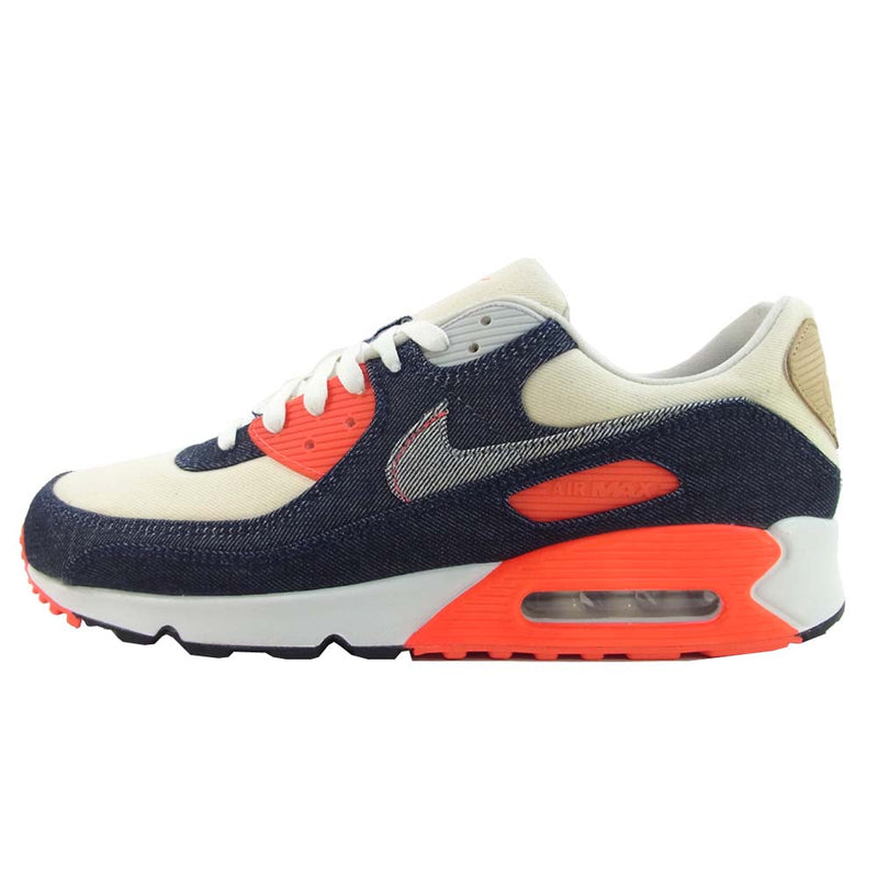 NIKE ナイキ CU1646-400 国内正規品 デンハム DENHAM AIR MAX 90 DENHAM エアマックス インフラレッド デニム  スニーカー ネイビー系 レッド系 31cm【新古品】【未使用】【中古】