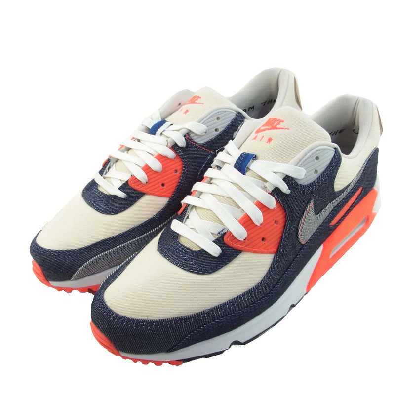 NIKE ナイキ CU1646-400 国内正規品 デンハム DENHAM AIR MAX 90 DENHAM エアマックス インフラレッド デニム  スニーカー ネイビー系 レッド系 31cm【新古品】【未使用】【中古】