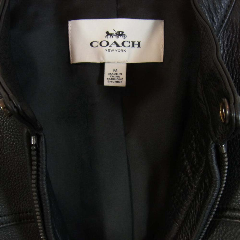 COACH コーチ F86594 牛革 カウレザー シングル ライダース ジャケット