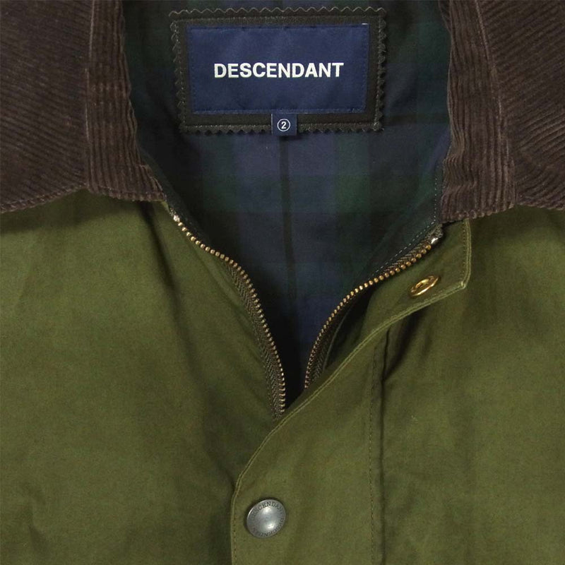 DESCENDANT ディセンダント 19SS 191TQDS-JKM01 M/OD GAME SOUTIEN COLLAR COAT  コーデュロイカラー ステンカラー カーキ系 M【極上美品】【中古】