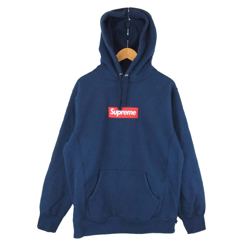 Supreme シュプリーム 13AW Box Logo Pullover ボックスロゴ プルオーバー パーカー ネイビー系 L【中古】