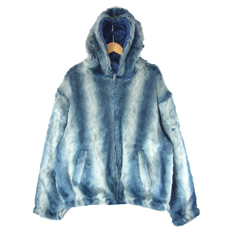 Supreme シュプリーム 20AW Faux Fur Reversible Jacket ファー リバーシブル ジャケット ブルー系 グレー系  L【新古品】【未使用】【中古】