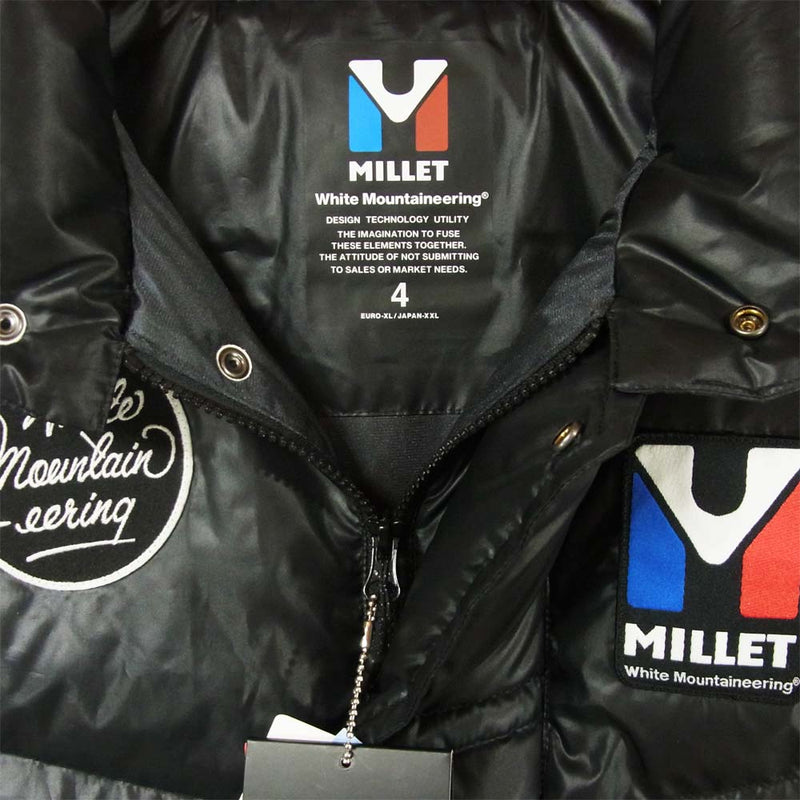 WHITE MOUNTAINEERING ホワイトマウンテニアリング 19AW WM1973229A ミレー MILLET GORE-TEX ワッペン  ダウンベスト ブラック系 XXL【新古品】【未使用】【中古】