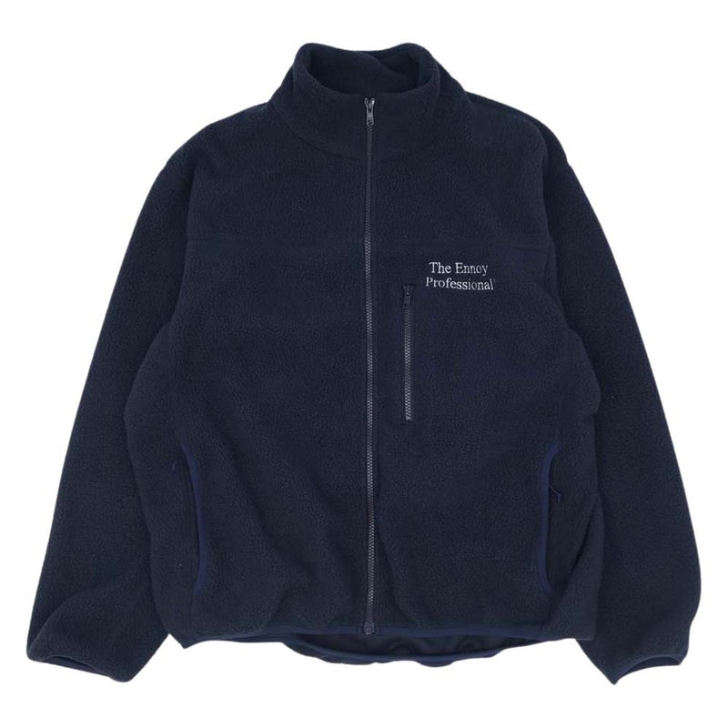 ennoy エンノイ フリースジャケット NAVY× BLACK S-